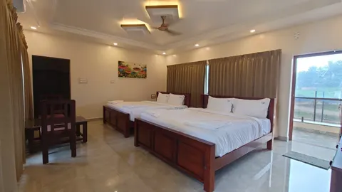 Family room seating and bed area